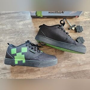 HEELYS X MINECRAFT PRO 20 roller casual SHOES black green youth Size 6